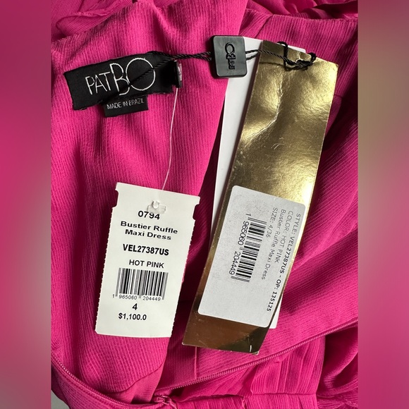 NWT PATBO BUSTIER RUFFLE MAXI DRESS SIZE 4 $1100 - Picture 12 of 12